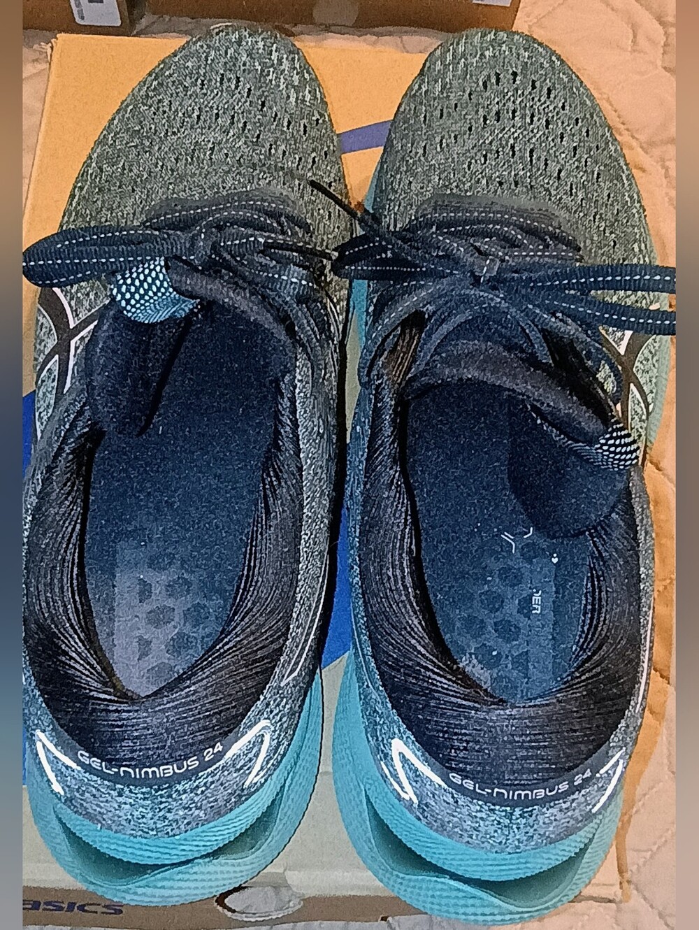 ASICS WOMEN'S GEL-NIMBUS 24 Women's Sz 9.5 Turquoise Blue Running Shoes - Picture 5 of 8